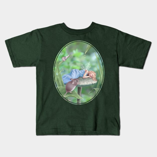 Sweet Dreams Sleeping Fairy & Mouse Kids T-Shirt by silverstars